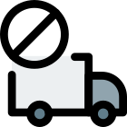 Blocked sign for lorry regular delivery route icon