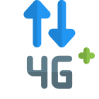 Fourth generation network plus and internet connectivity logotype icon