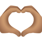 cuore-mani-carnagione media-emoji icon