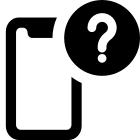 Mobile phone with question mark symbol for help icon