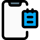 Smartphone with notes app for record keeping icon