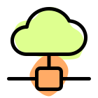 Wide infrastructure of cloud networking - connecting the world. icon