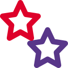 Two star ratings for average online portfolio feedback icon