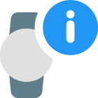 Smartwatch info with i button isolated on white background icon