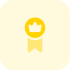 Online membership with crown and single ribbon icon