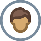 Usuário masculino tipo de pele com círculo 5 icon