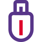USB security flash drive isolated on a white background icon