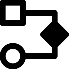 Computer algorithm with connected notes diagram icon