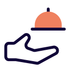 Food served at restaurant in a dome lid cover icon