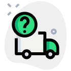 Unknown truck destination of location with question mark icon