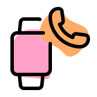 Calling feature on digital smartwatch with handphone logotype icon