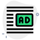 Ads at middle right side line in various article published online icon