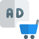 Buy ads online on an online portal icon