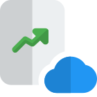 Cloud server line graph details on an online portal icon