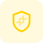 DNA sequence protection with shield technology layout icon