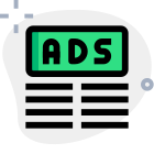 Ads at top margin line in various article published online icon