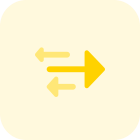 Arrows and directions into an opposite direction icon