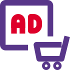 Buy ads online on an online portal icon
