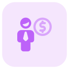 Earning money in dollar money currency domination icon