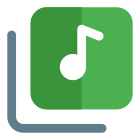 Music player on a multiple device with a collection list library icon