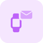 Instant messenger facility on smartwatch isolated on white backgsquare, icon