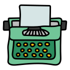 Typewriter With Paper icon