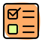 Conventional ballot paper voting with checkbox and tick icon