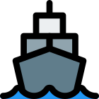 Cargo logistic ship running on a regular route icon