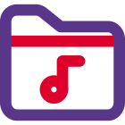 Collection of songs stored in a music folder label icon