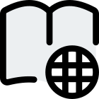 Global access of a book isolated on a white background icon