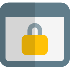 Browser security with padlock isolated on white background icon