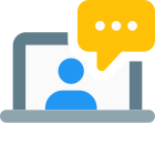 Chatting with a customer over instant messenger icon