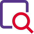 Find and lookup on internet with magnifying glass icon