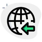 Internet web browser with previous page navigation icon