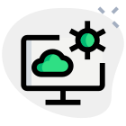 Setting for the cloud storage client with cogwheel logotype icon