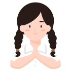 student-girl-school-sawasdee-hand-gesture-Thailand-greeting icon