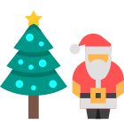 Santa and Christmas tree icon