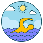 Schwimmen Rückansicht icon