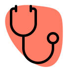 Stethoscope to measure the heart rate and sound inside chest for precise diagnosis icon