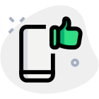 Positive feedback with thumbs up symbol layout icon