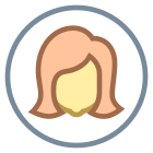 Пользователь-женщина в кружке icon