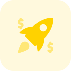 Making money with rocket speed business success icon