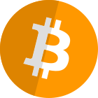 Bitcoin a cryptocurrency, a form of electronic cash and decentralized digital currency. icon