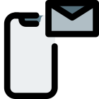 Email and message notification on smartphone with envelope icon