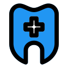 Dental Care department in a hospital section with tooth logotype icon