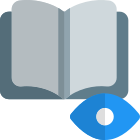 Viewing a book isolated on a white background icon