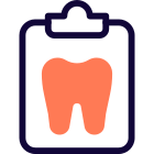 Dental check list clipboard isolated on a white background icon