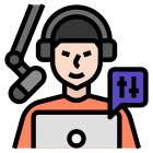 external-podcast-producer-icon-services-business-filled-outline-wichaiwi icon