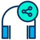 Headphones Share icon