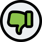 Dislike or disagree thumbs down symbol under circle icon